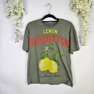 Threads of Luxx Lemon Biscottini Oversized Graphic T-Shirt Green Citrus Medium